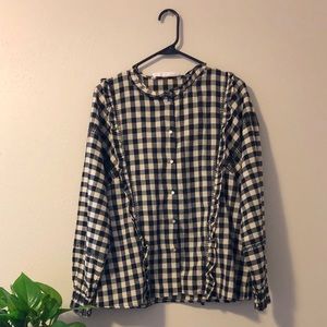 Embroidered Plaid Black and White Zara Shirt